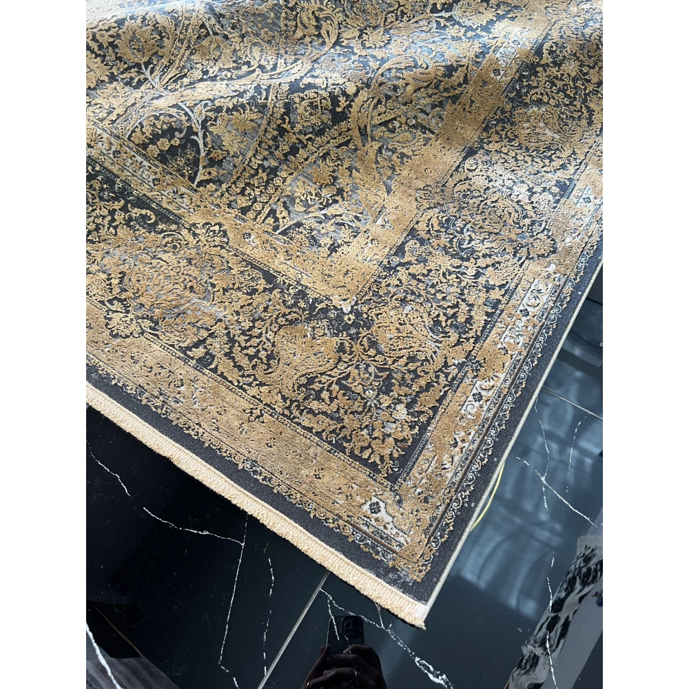 Elexus Halı Diamond 3775 Koyu Gri Bakır Salon Halısı