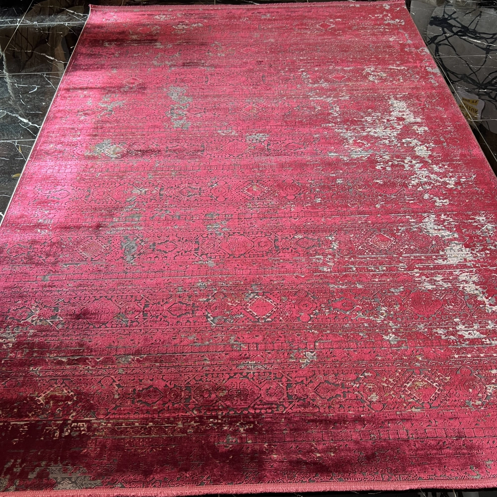 Elexus Halı Diamond 3827 Koyu Gri Kırmızı Salon Halısı