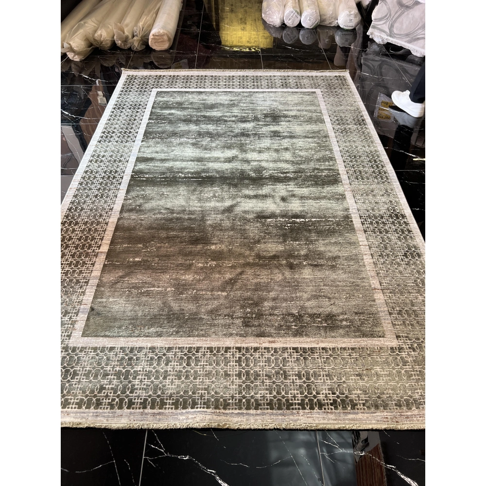 Elexus Halı Halı Diamond 3772 Yeşil Gri Salon Halısı