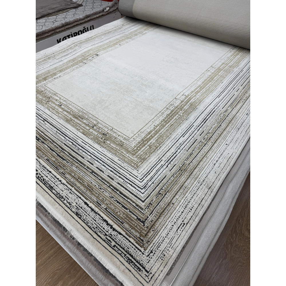 Hoom Rugs Elegant 10511 Krem Gold Çerçeveli Salon Halısı