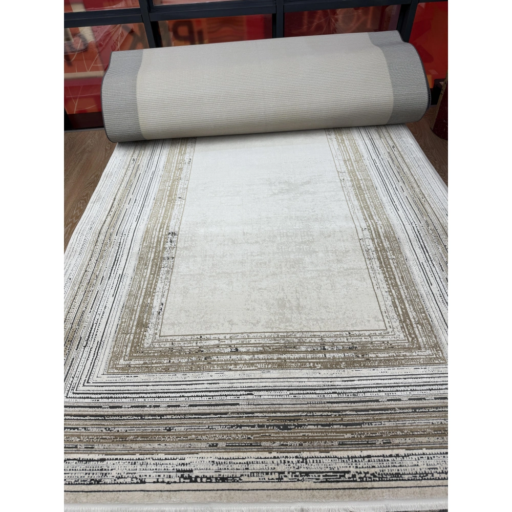 Hoom Rugs Elegant 10511 Krem Gold Çerçeveli Salon Halısı