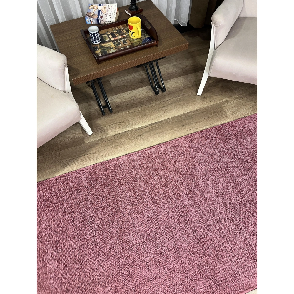 Hoom Rugs Liv 532 Pembe Dekoratif Yıkanabilir Kilim