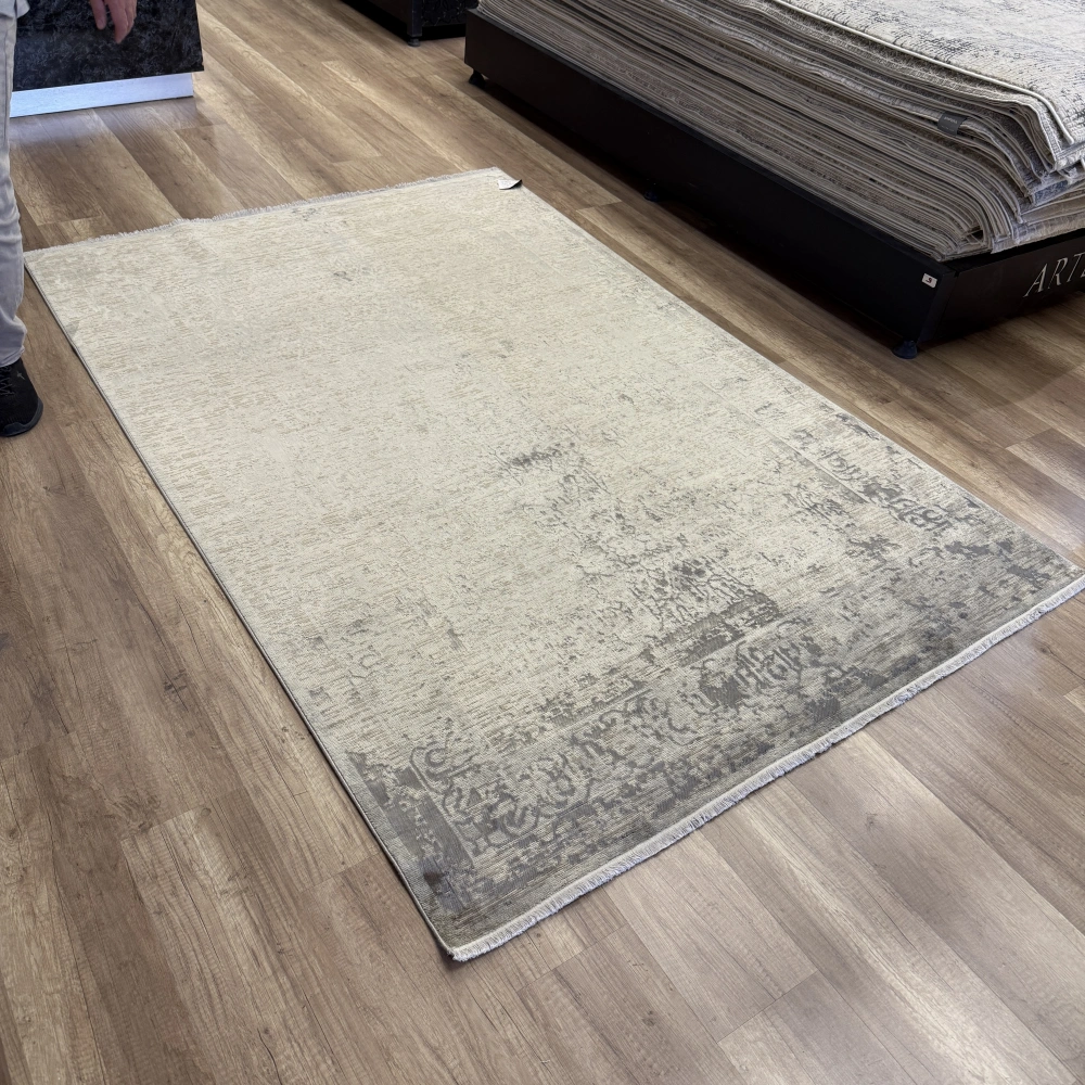 Hoom Rugs Overdye OVR01 Krem Bej Doğal Bambu Viskon Halı