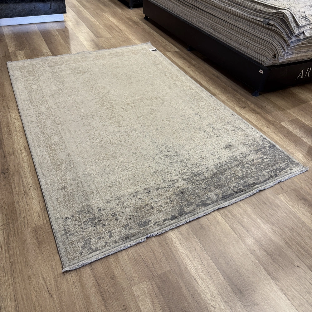 Hoom Rugs Overdye OVR04 Krem Bej Doğal Bambu Viskon Halı