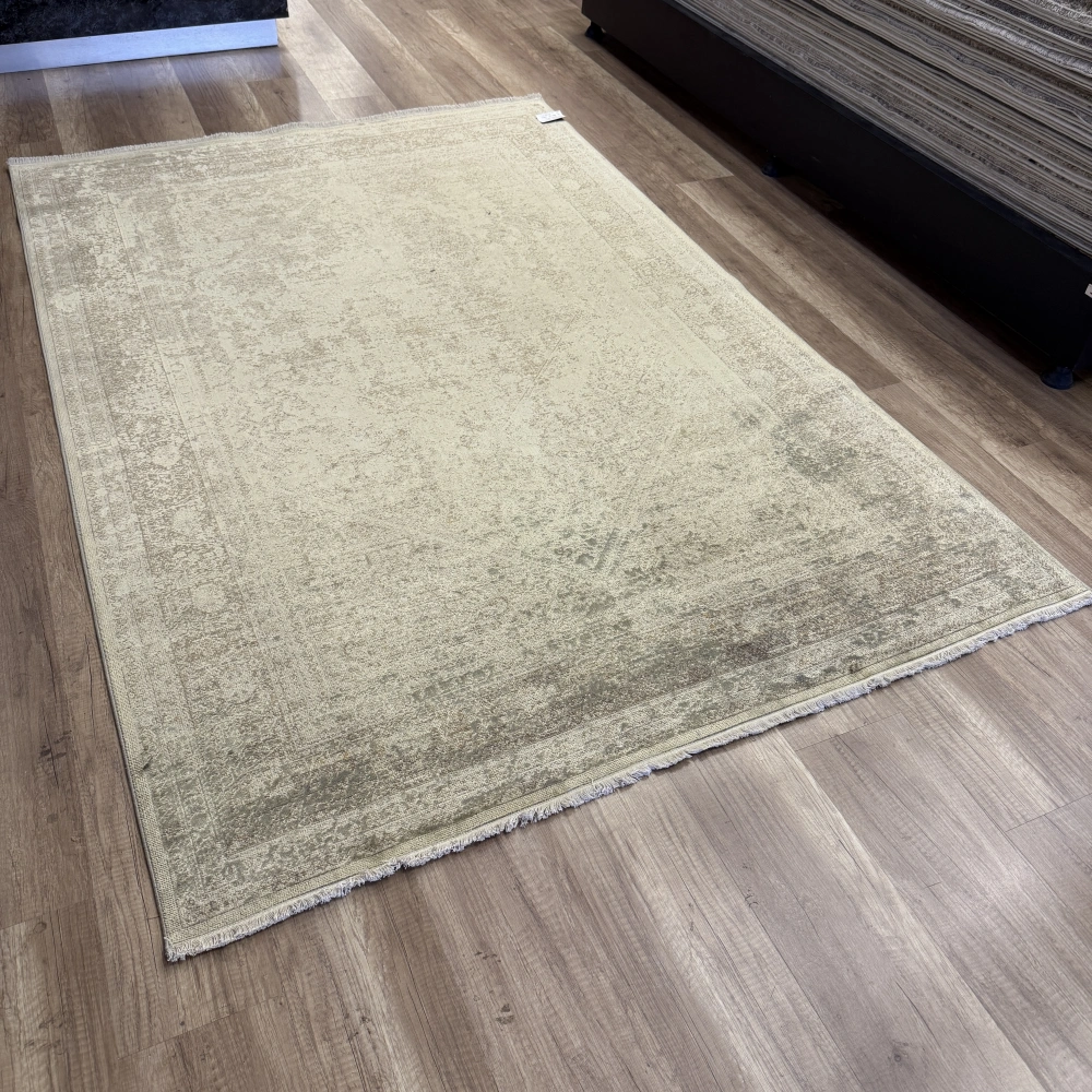 Hoom Rugs Overdye OVR05 Krem Bej Doğal Bambu Viskon Halı