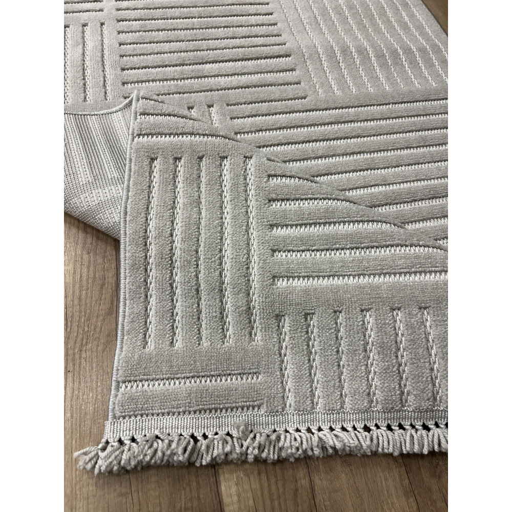 Hoom Rugs Prag 9203 Açık Gri Modern Makina Halısı