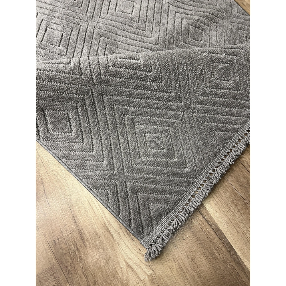 Hoom Rugs Prag 9210 Koyu Gri Modern Makina Halısı