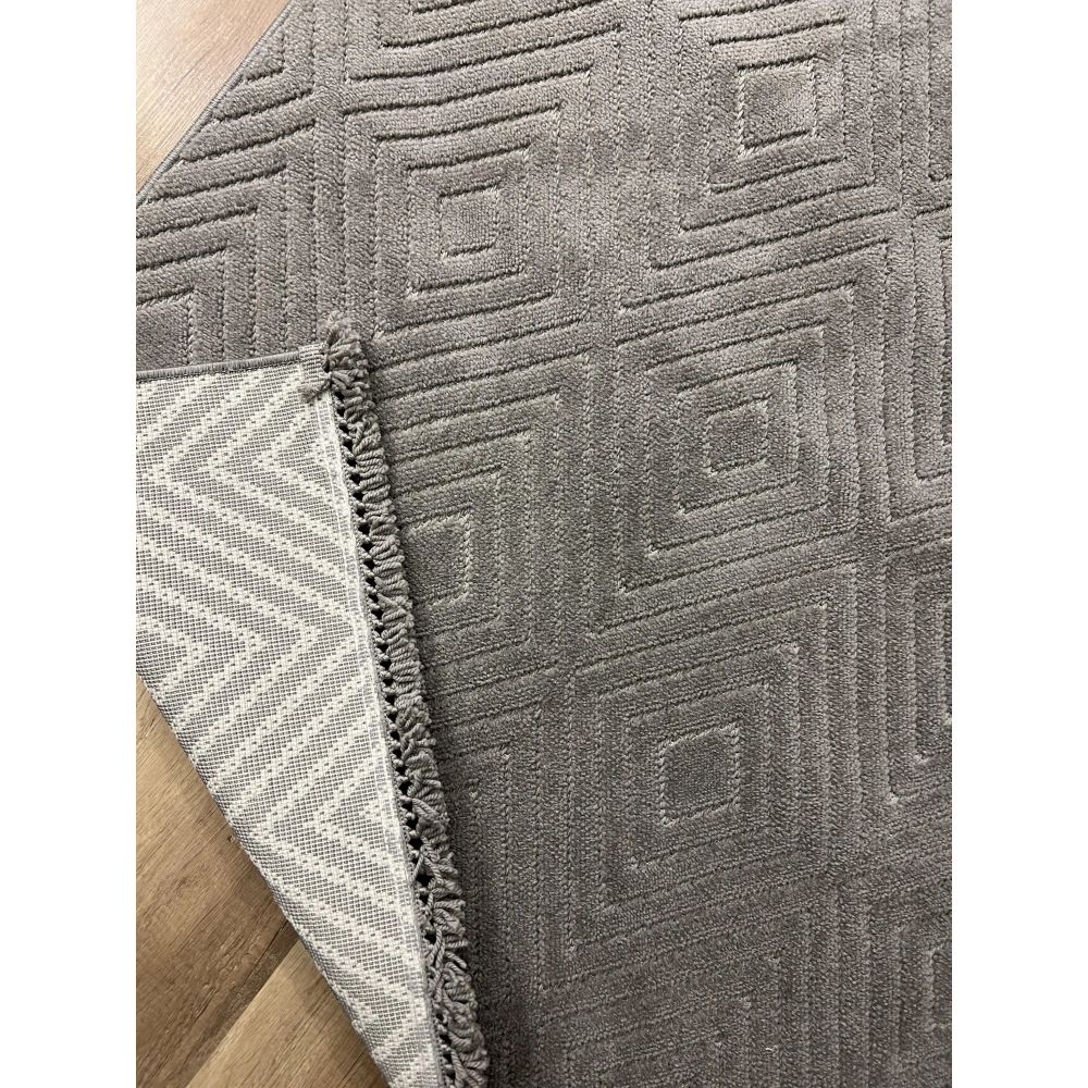 Hoom Rugs Prag 9210 Koyu Gri Modern Makina Halısı