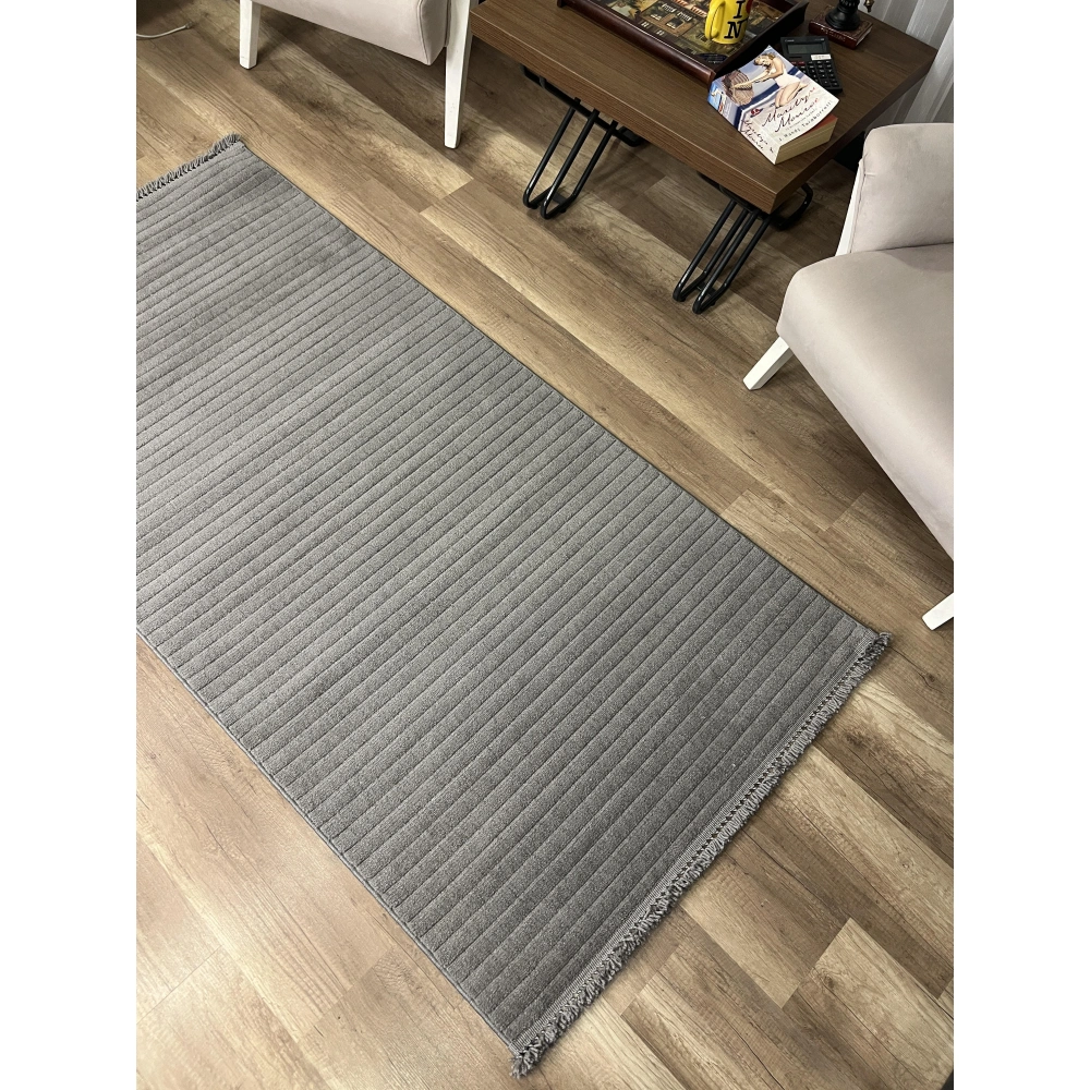 Hoom Rugs Prag 9214 Koyu Gri Modern Makina Halısı