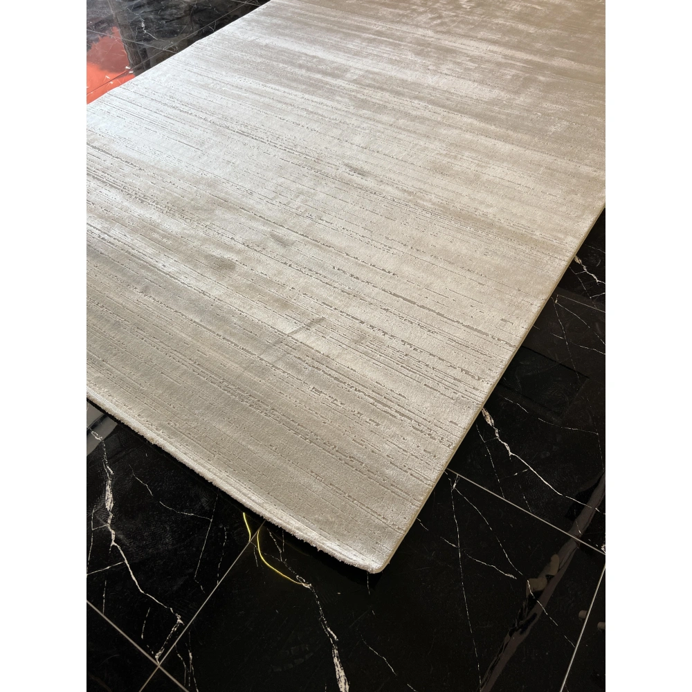 Sanat Halı Doku 3738 Gri Düz Modern Salon Halısı
