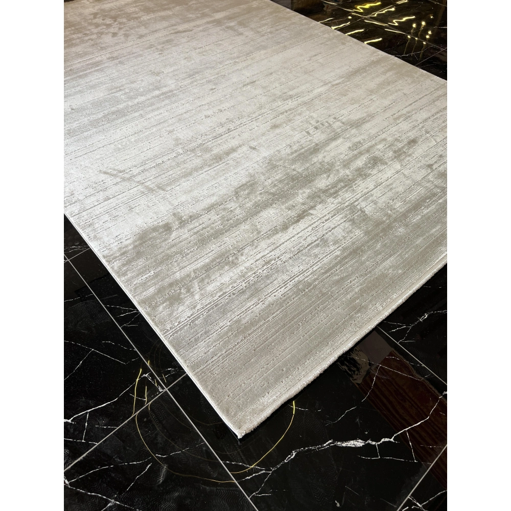Sanat Halı Doku 3738 Gri Düz Modern Salon Halısı