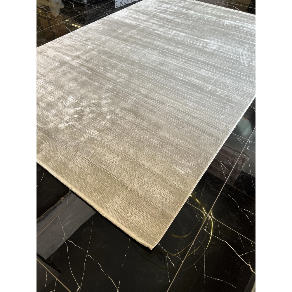 Sanat Halı Doku 3738 Gri Düz Modern Salon Halısı