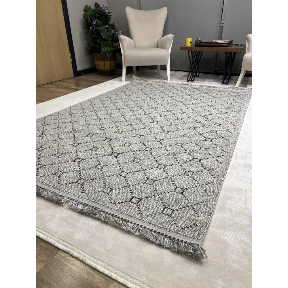 Sanat Halı Lora Plus 3926 Gri İskandinav Halı