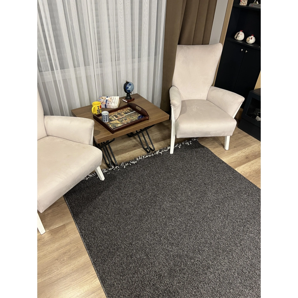 Sanat Halı Lora Plus 3954 Antrasit İskandinav Halı