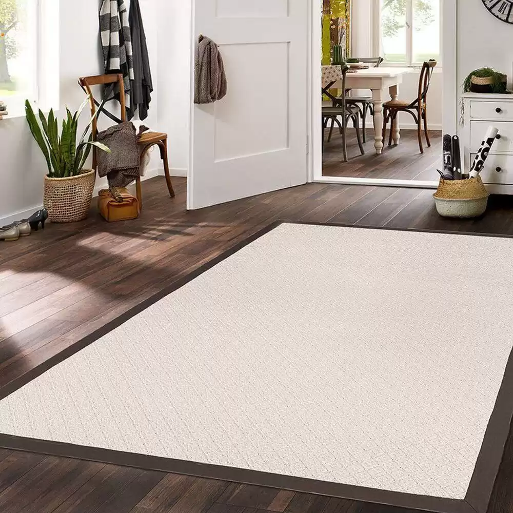 Hoom Rugs Sisal Bordür 620984A Bej Siyah Bordür