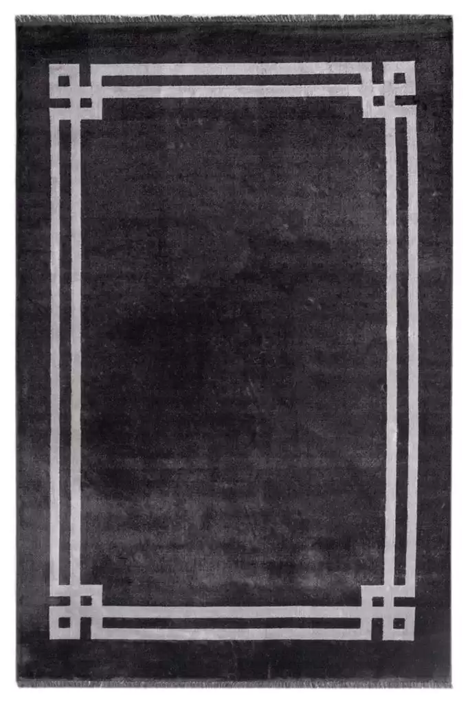 Hoom Rugs York 201 Antrasit Çerçeveli Modern Salon Halısı