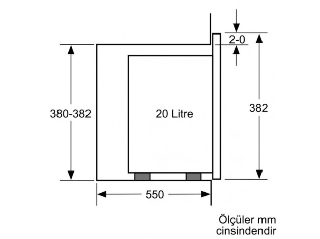 Bosch BEL524MS0 20 lt Siyah Ankastre Mikrodalga Fırın