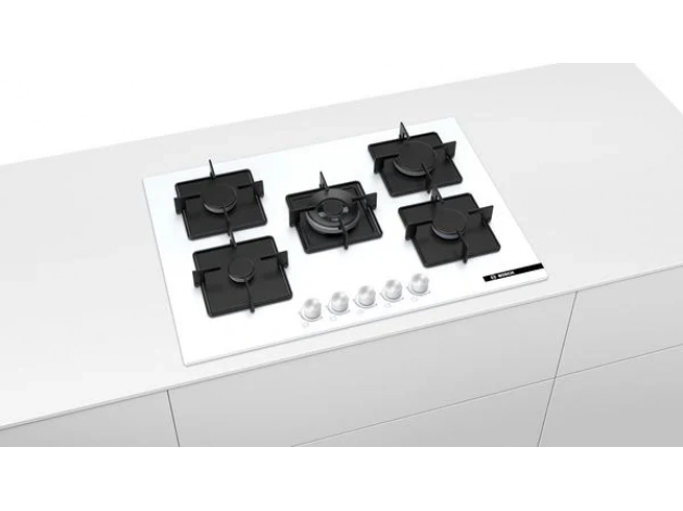 Bosch PNQ7B2O12O Wok Gözlü Beyaz Cam Ankastre Ocak