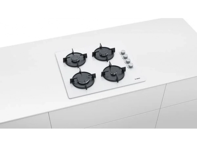 Bosch POP6C2O10O Doğalgazlı Beyaz Cam Ankastre Ocak