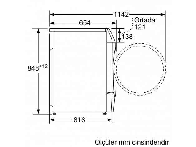 Bosch WNC254A0TR Serie 8 Kurutmalı Çamaşır Makinesi 10.5/6 kg 1400 dev./dak.
