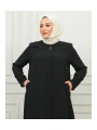 Büyük Beden Tesettür Ferace -Siyah