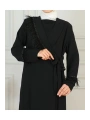 Taş Ve Püskül Detaylı Ferace- Sİyah