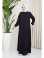 Salaş Kesim Yakası Bağcıklı Tesettür Ferace