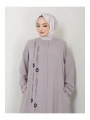 Taş Detaylı Büyük Beden Ferace