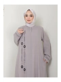 Taş Detaylı Büyük Beden Ferace