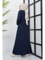 Büyük Beden Taş Detaylı Lacivert Ferace SS2030
