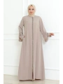 Büyük Beden Taş Detaylı Ferace
