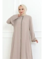Büyük Beden Taş Detaylı Ferace