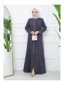 Ön Ve Kol Taş Detaylı Büyük Beden Ferace