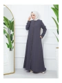Taş Detaylı Büyük Beden Ferace