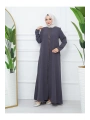 Taş Detaylı Büyük Beden Ferace