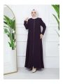 Taş Detaylı Büyük Beden Ferace