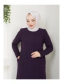 Ön ve Kol Taş Detaylı Büyük Beden Ferace
