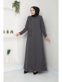 Ön ve Kol Taş Detaylı Büyük Beden Ferace