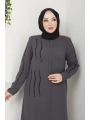 Ön ve Kol Taş Detaylı Büyük Beden Ferace