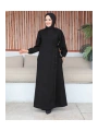 Bağlamalı çıt çıt Detaylı ferace , Siyah