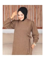 Bağlamalı çıt çıt Detaylı ferace , Bej