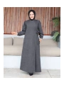 Bağlamalı çıt çıt Detaylı ferace , Gri