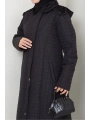 İçi Kürklü Kapüşonlu Kaban/Mont - Siyah