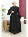 Kolu Kat Katlı Hakim Yaka Ferace - Siyah / F0130