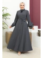 Kolu Kat Katlı Hakim Yaka Ferace - Antrasit / F0130