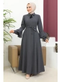 Kolu Kat Katlı Hakim Yaka Ferace - Antrasit / F0130
