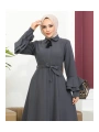 Kolu Kat Katlı Hakim Yaka Ferace - Antrasit / F0130