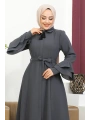 Kolu Kat Katlı Hakim Yaka Ferace - Antrasit / F0130
