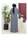 Büyük Beden Krep Ferace -Gri