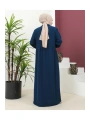 Büyük Beden Krep Ferace -İndigo